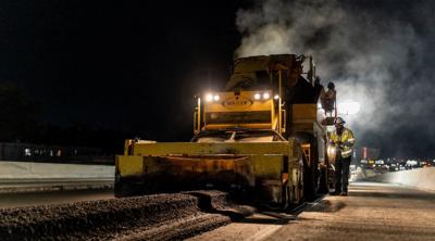 Repaving at night