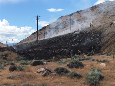 TMFPD Responding To Brushfire Near Lockwood And Vista On I-80