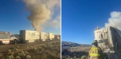 Semi-truck fire