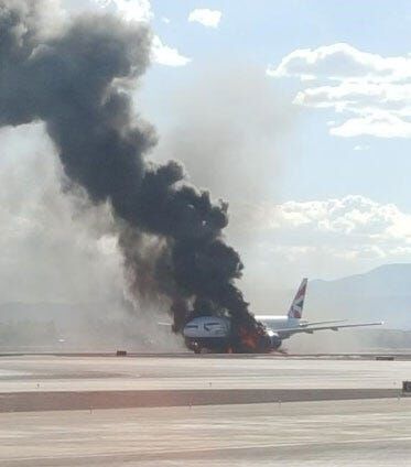 Passenger Plane Catches Fire on Las Vegas Runway