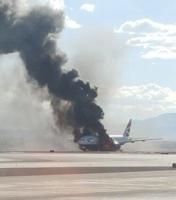 Passenger Plane Catches Fire on Las Vegas Runway