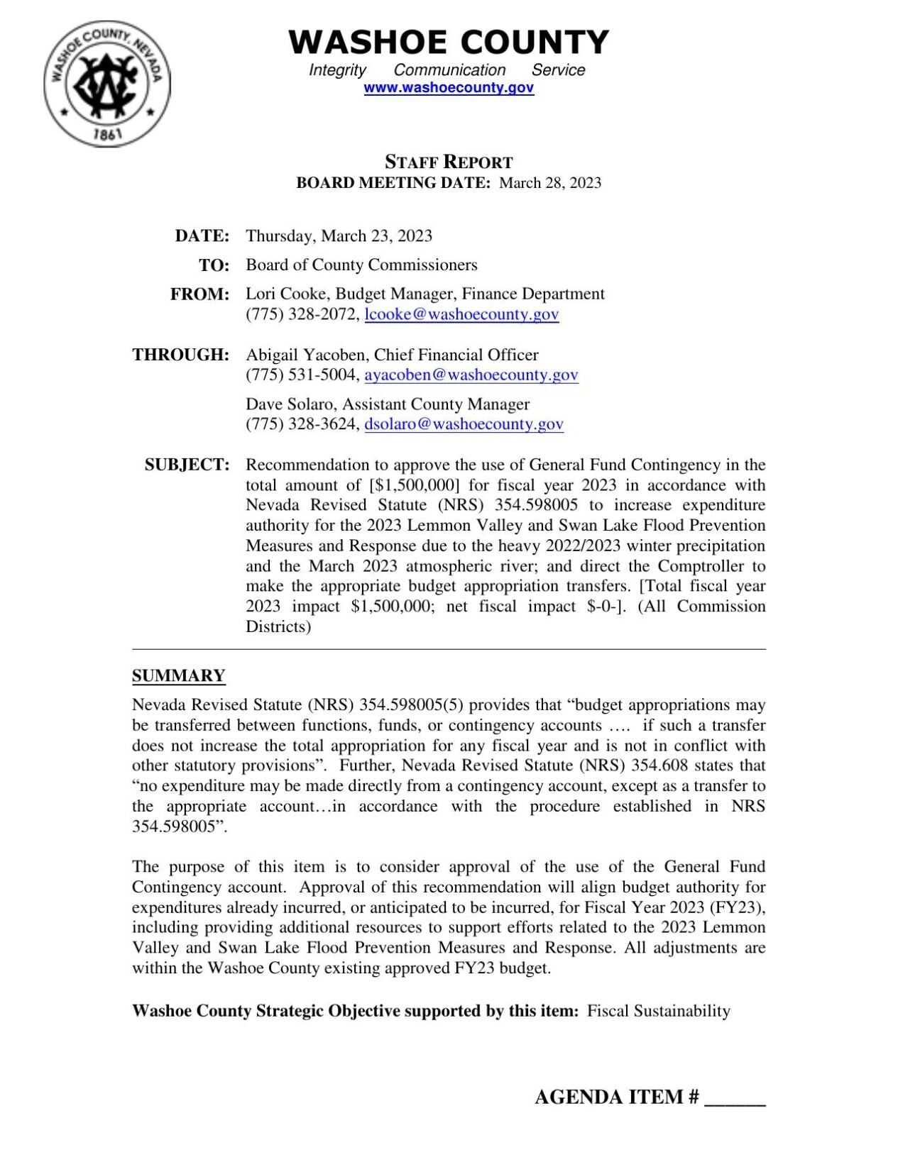 Board of commissioners flood funding