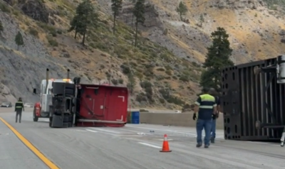 Big rig crash I-80 Floriston