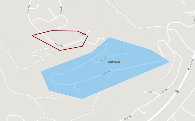 Water outage map