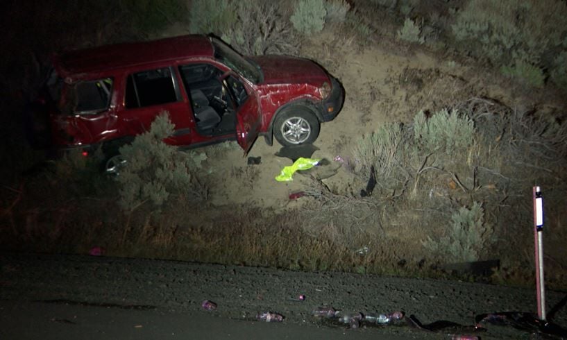 Crash with water bottles, White Lake Parkway