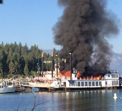 Fire Breaks Out on Tahoe Queen Paddle Wheeler; Two Injuries Reported
