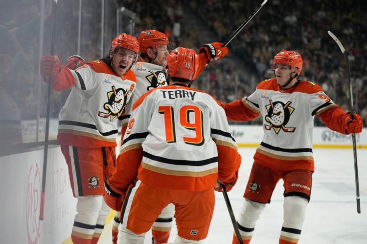 APTOPIX Ducks Golden Knights Hockey
