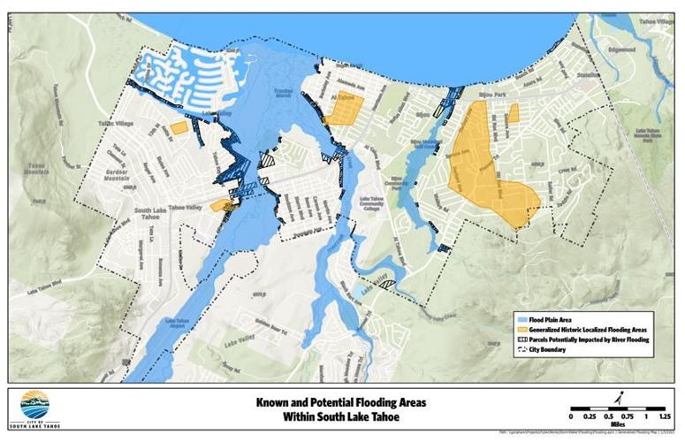 Potential Flooding Areas in South Lake Tahoe