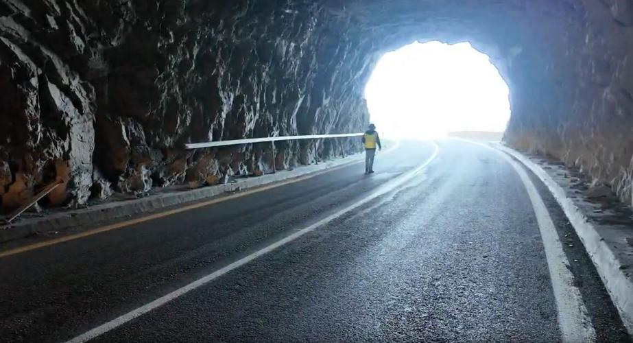 Inside Cave Rock during inspection