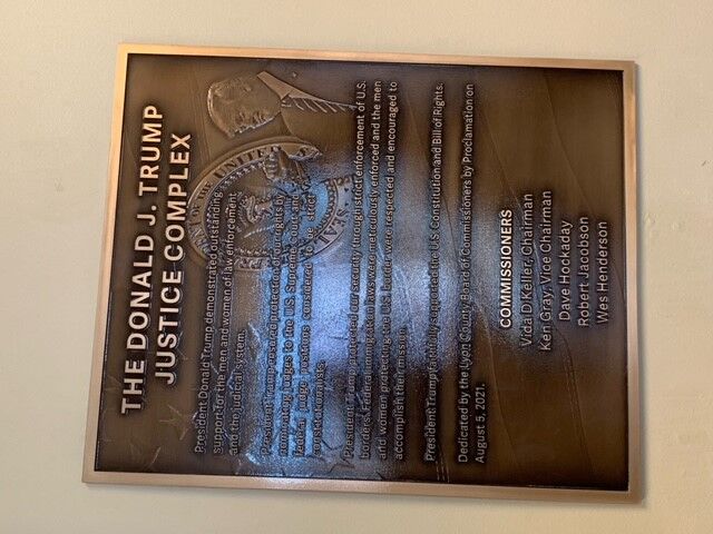 Justice Complex Donald Trump Plaque Unveiling