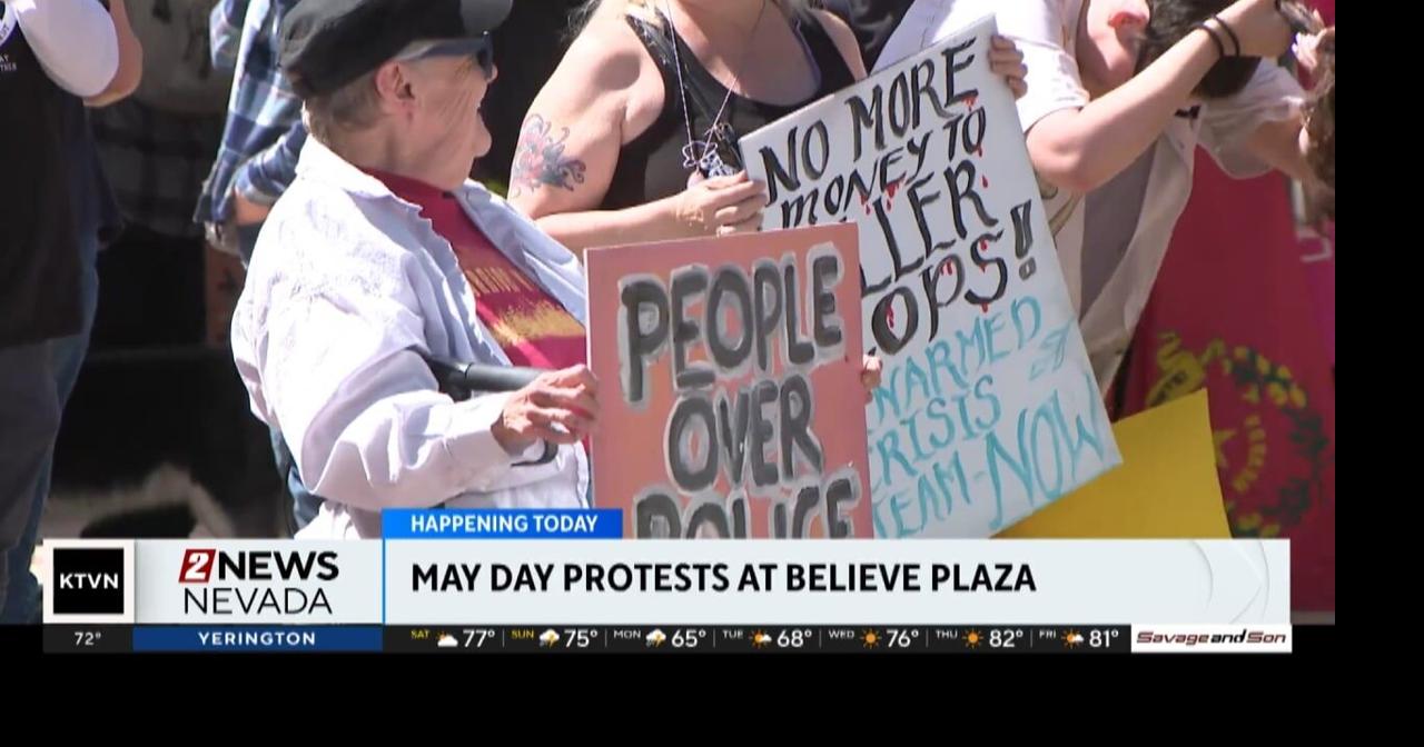 Protesters turn out in downtown Reno for May Day demonstration | Local ...