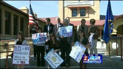 Rally Held in Reno for Business Margins Tax Initiative