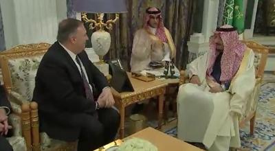Pompeo Meets Saudi King in Talks Focused on Iranian Threats