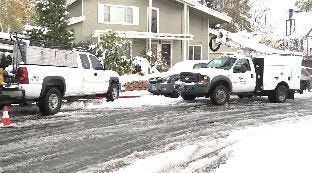 Area Snow Storm Downs Power Lines, Breaks Tree Branches