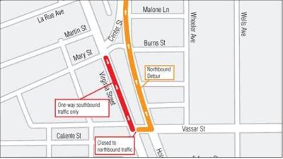 Section of Virginia Street Returns to One-Way Traffic Monday