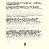 Willie Mays, Giants Electrifying 'Say Hey Kid,' Dies at 93