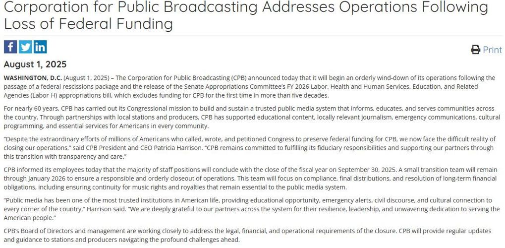 CPB statement