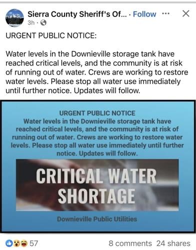 Water levels low in Sierra County