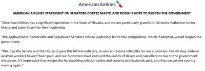 American Airlines statement