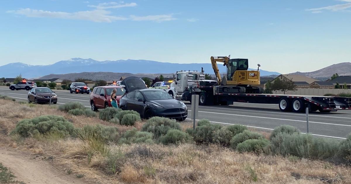 Lanes reopen on Pyramid Way after crash involving pedestrian and car ...
