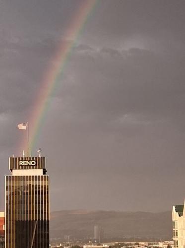 Rainbow seen at Reno City Hall