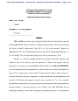 Special Master request approved