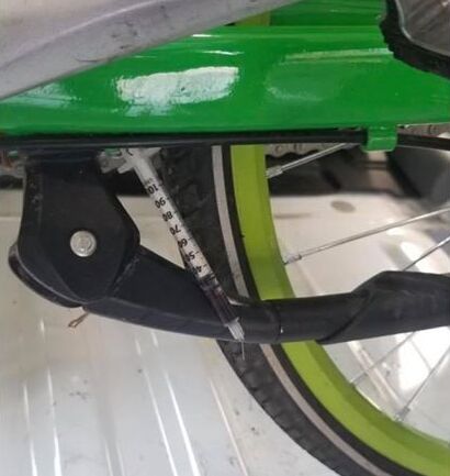 Photo Appears to Show Blood-Filled Syringe on Bike