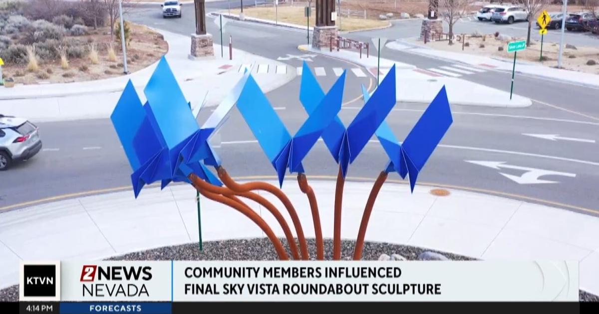 Roundabout In Reno City of Reno unveils new sculpture at the north valleys Sky Vista ...