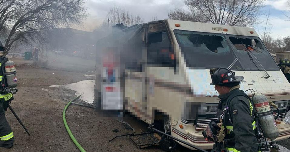 RV fire in Sun Valley