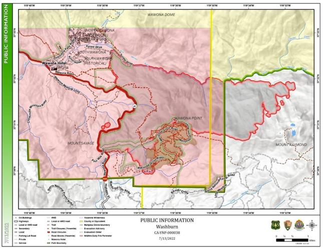 Washburn Fire map, July 13