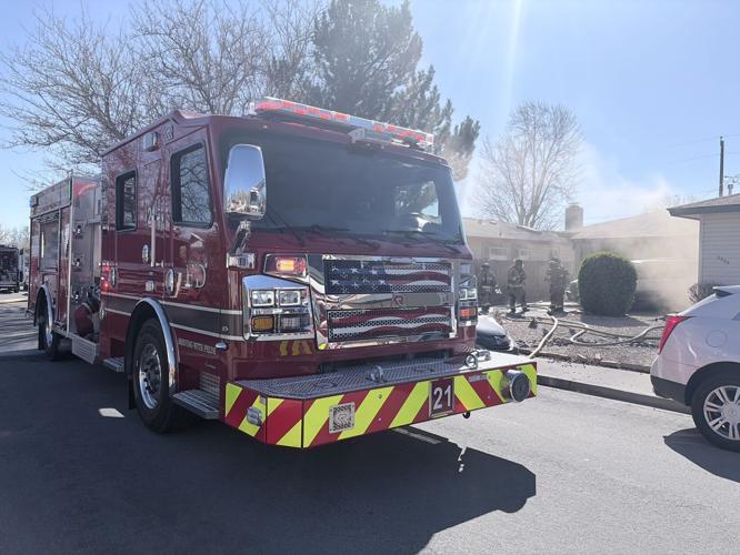 Sparks Fire Crews working a fire on Delna Drive