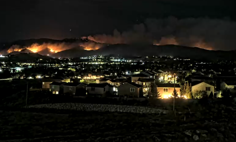 Hawk Fire at night