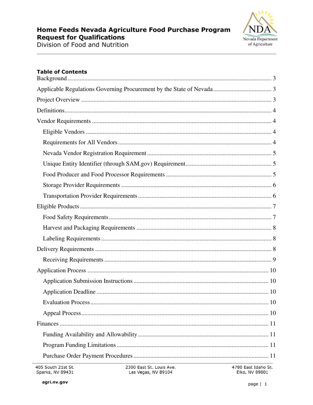 Home Feeds Nevada program