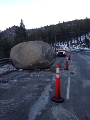 Boulder Rolled Into U.S. 50  Reducing Westbound Travel to One Lane