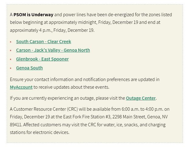 NV Energy proactively cuts power to Douglas County customers | Fire ...