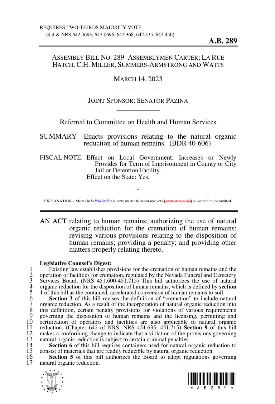 Human Composting Bill Moves Foward in Nevada Assembly Committee News