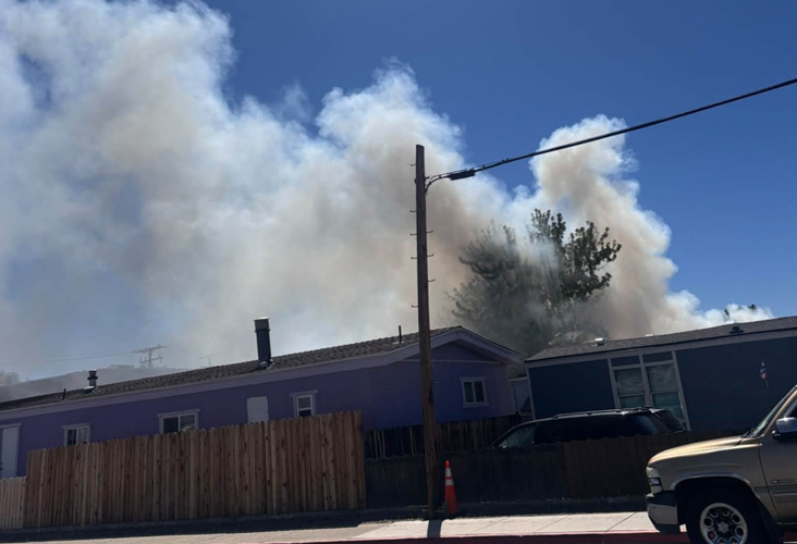 Gentry Way fire smoke