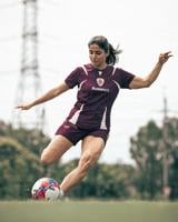 Iranian women soccer players granted asylum in Australia are pictured training in Brisbane