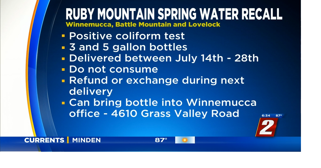 Water Recall in Winnemucca, Battle Mountain and Lovelock News