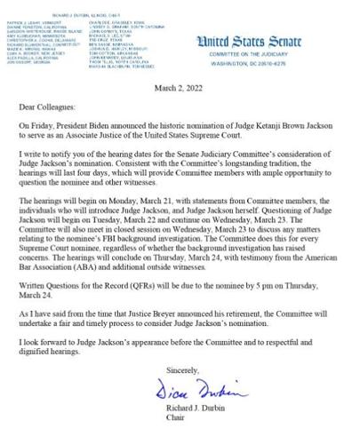 SCOTUS hearing letter