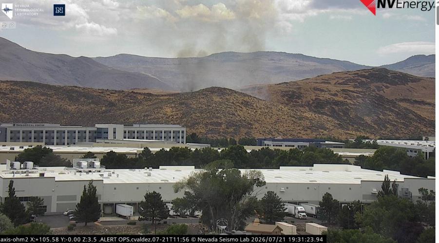 Fire behind Sierra Medical Center