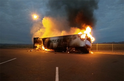 Semi-Truck Trailer Full of French Fries Catches Fire Near Trinity