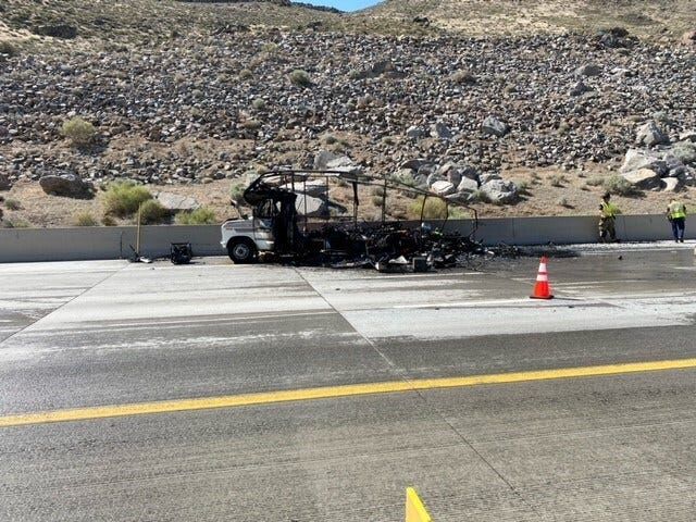 Crews Knock Down RV Fire On Southbound I-580 On Galena Creek Bridge ...