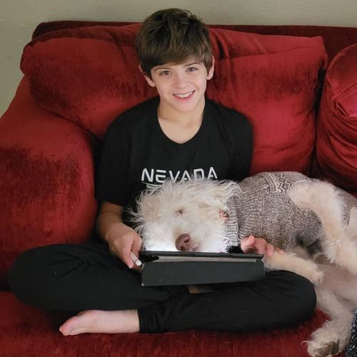 Cooper Sandoval and his dog