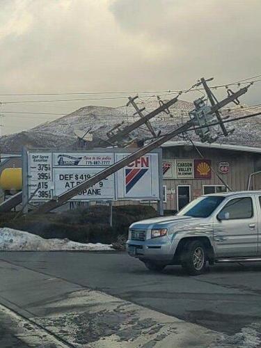 2,400 Without Power in Northern Nevada after Power Poles Blown Over