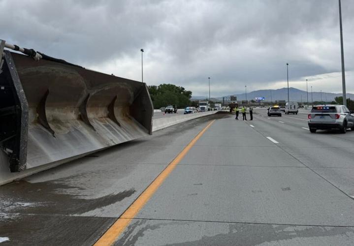 Dump truck rollover on I-580 south