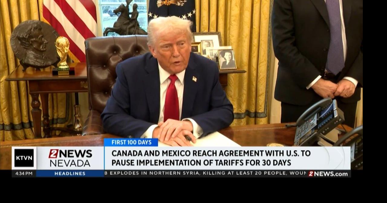 President Trump agrees to pause tariffs on Mexico, Canada after they ...