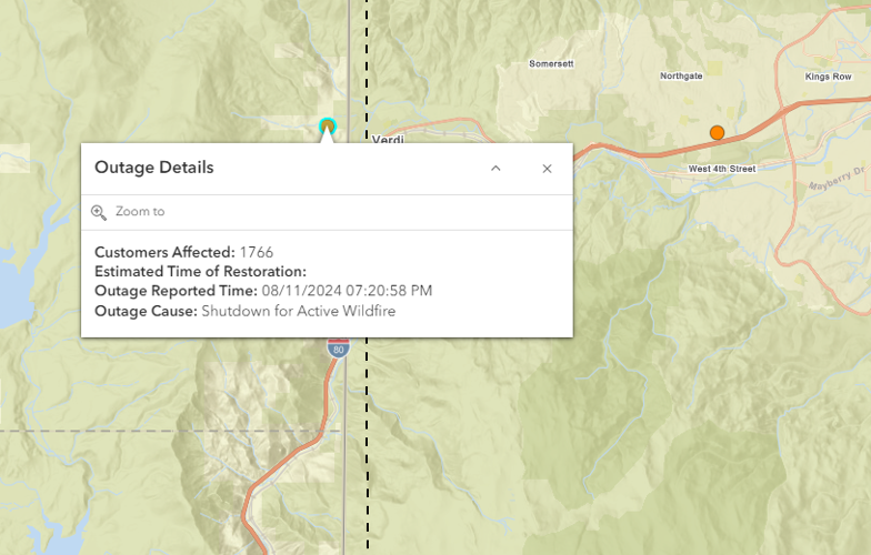 Verdi power outage update