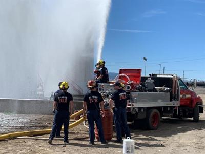 Sparks Fire Department Trains in the Case of a Fire at the Tank Farm