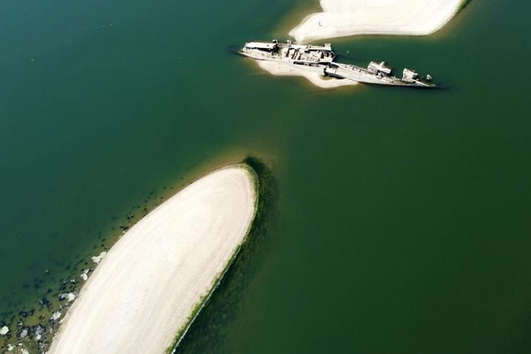 APTOPIX Serbia Danube Sunken Boats